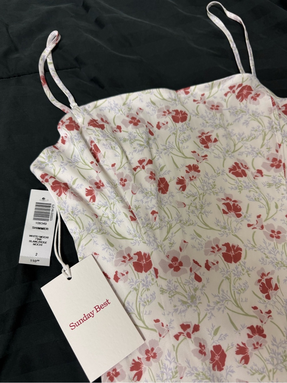 Aritzia Sunday Best Cream Mini Dress with Pink Floral Print